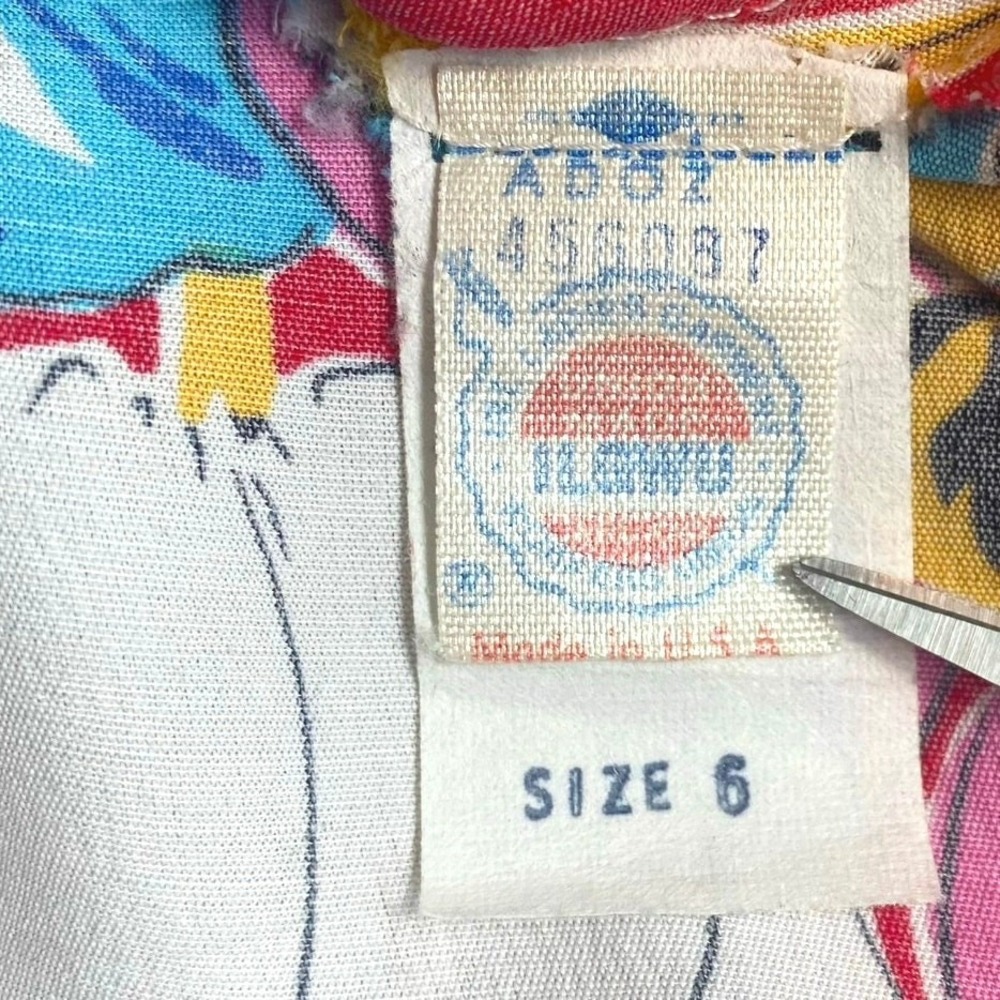 VTG 70s 80s The Kollection Floral Midi Dress SZ 6 Wide Sash Tie Resort Tropical - Picture 12 of 12